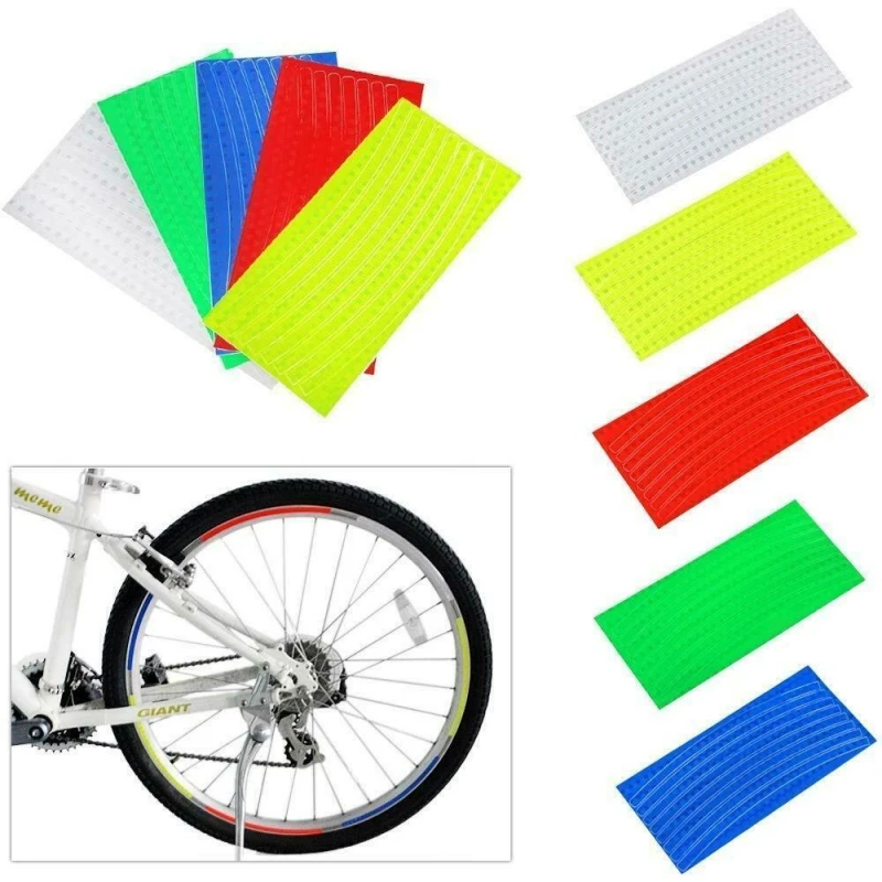 

Bike Tire Reflective Sticker Mountain Bike Car Sticker Wheel Body Safety Warning Reflective Sticker Reflector Riding Equipment