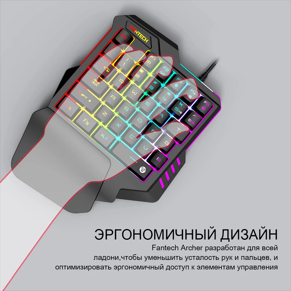 FANTECH K512 35 клавиш 2 Макросъемка мини-клавиатура светодиодный Высокая чувствительность управление одной рукой FPS Профессиональный геймер для ПК ноутбука