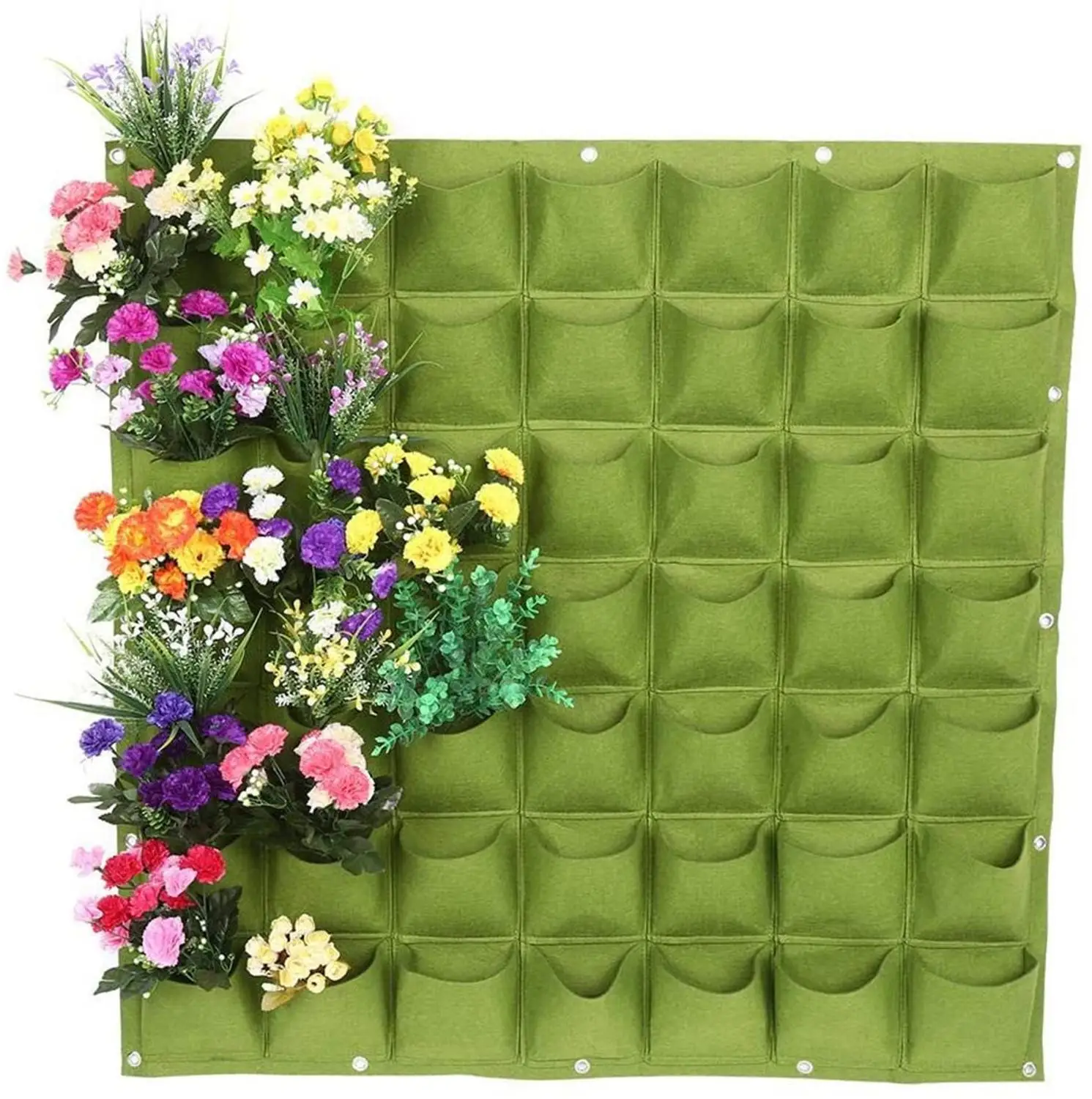 

49Pockets Garden Planter Pocket Planting Bag Felt Fabric Wall Mount Grow Plant Hanging Pouch fr Flower Vegetables Indoor Outdoor