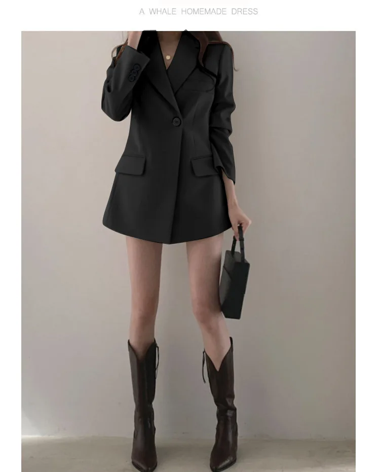 

Women's Fashion Korean Style Suit Coat Soild Color Office Formal Trench Slim Trench Jacket
