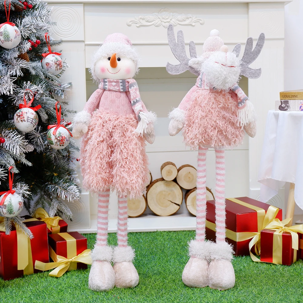 

60cm Christmas Elf Decoration Huge Size Standing Plush Xmas Home Decoration Navidad New Year Gifts Kids Toys Room Ornaments
