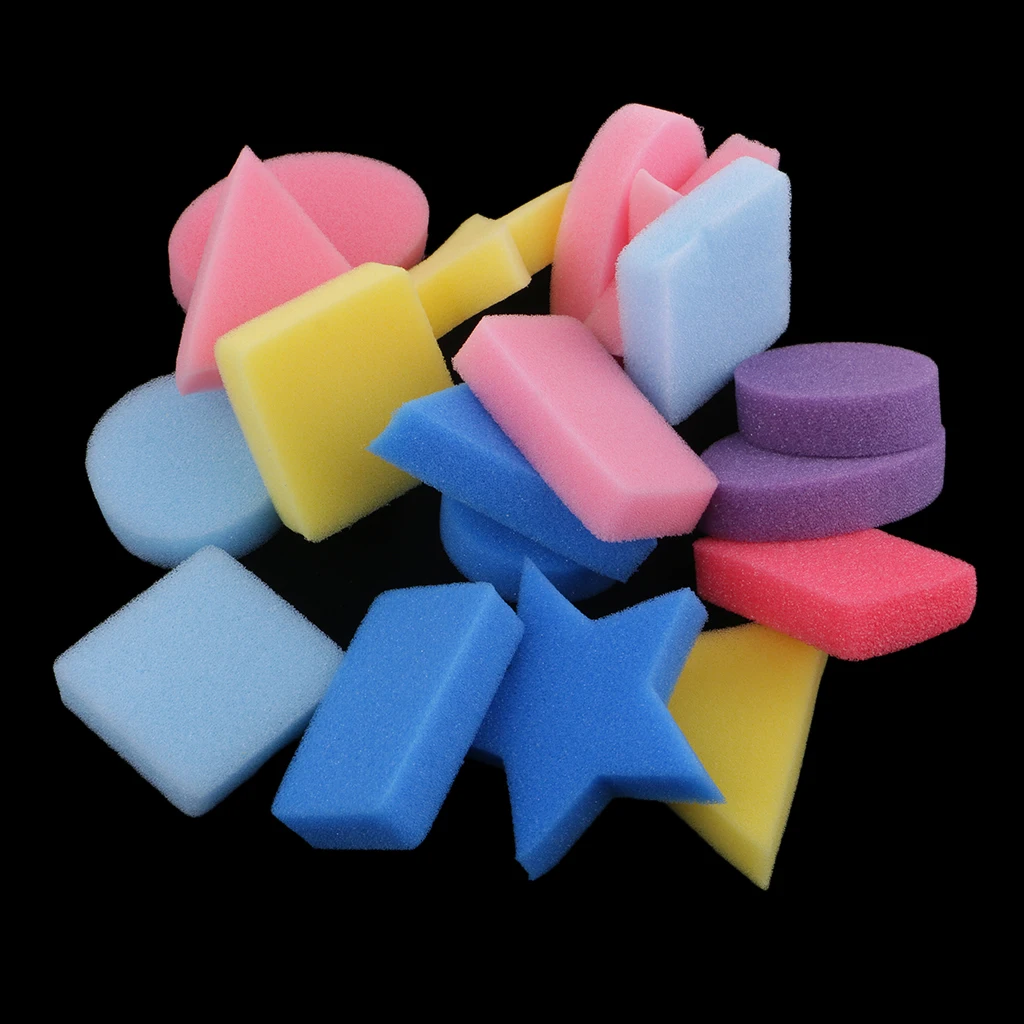 

18pcs Geometric Shape Painting Sponges Toddlers Kids Art Craft Foam Painting
