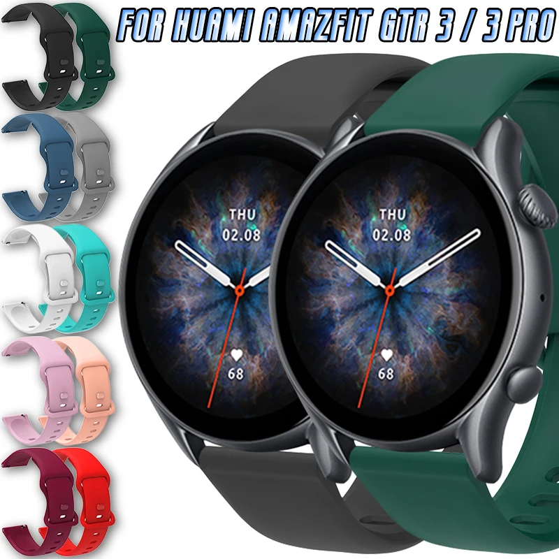 

22mm Strap For Huami Amazfit GTR 3 / GTR 3 Pro Smart Watch Silicone Strap Replacement Band Quick Fit Sport Bracelet Accessories