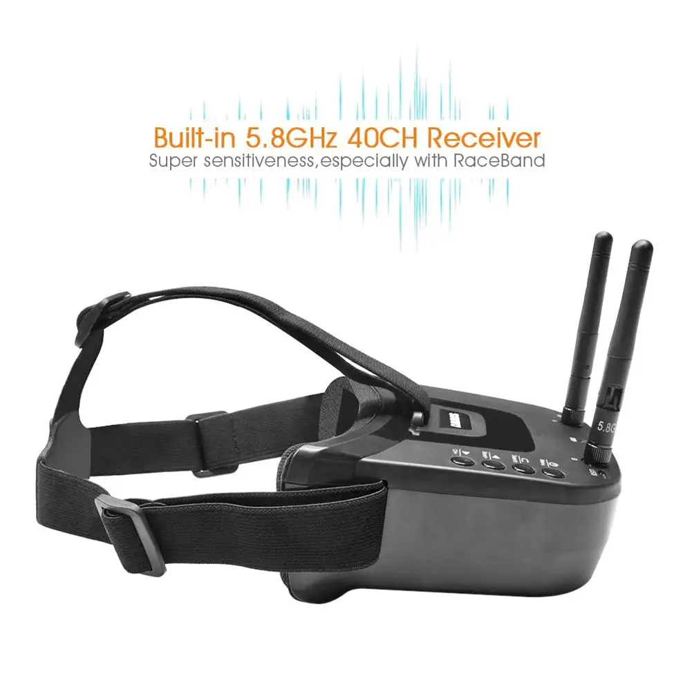VR009 FPV очки 5 8G 40CH 3 дюйма 480x320 видео гарнитура HD DVR разнообразие для камеры дроны и