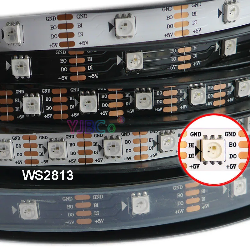 

DC5V Addressable WS2813 LED Strip Light WS2812B Updated Dual-signal 5050 RGB pixels Lamp Tape 30/60/144 LEDs/m IP30/IP65/IP67