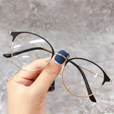 Модные металлические очки в круглой оправе для близорукости, классические женские и мужские Оптические очки, ультралегкие очки для ухода з...