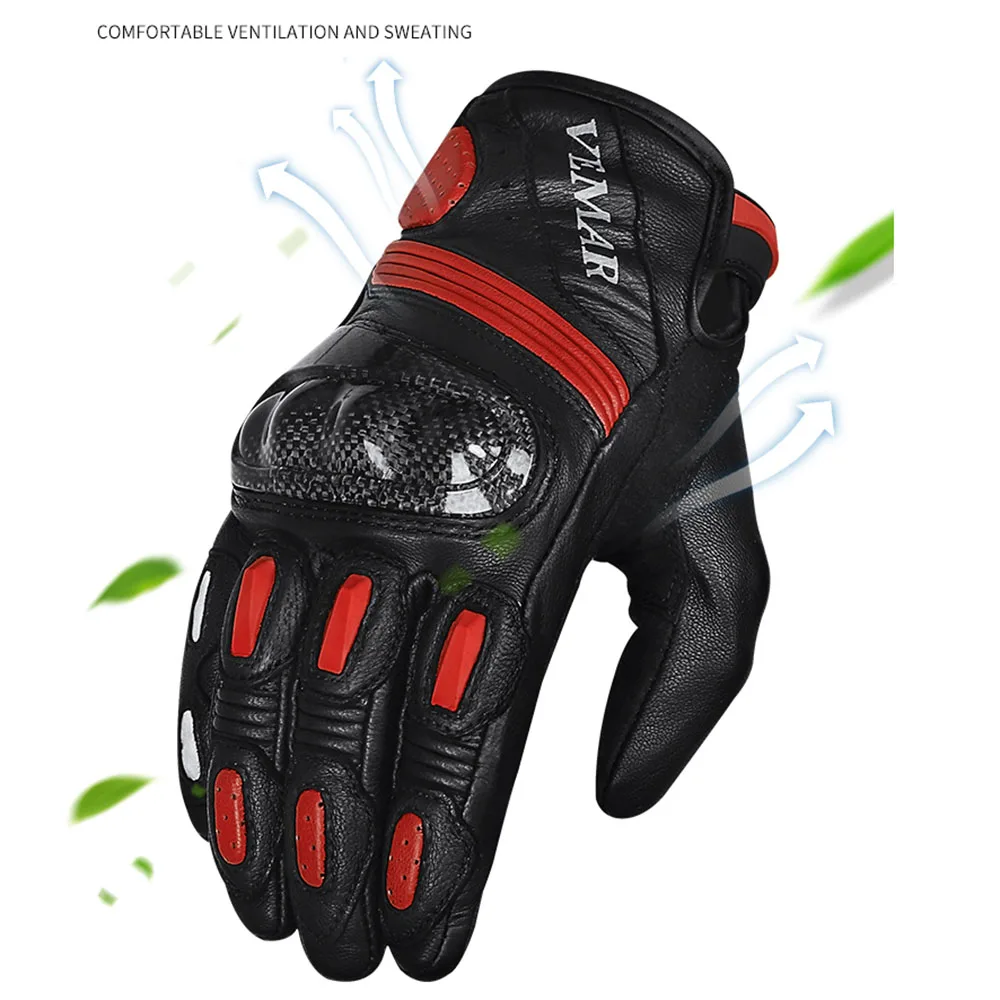 

Мотоциклетные кожаные перчатки из углеродного волокна, дышащие защитные Перчатки для мотоциклистов и внедорожников для сенсорных экранов,...