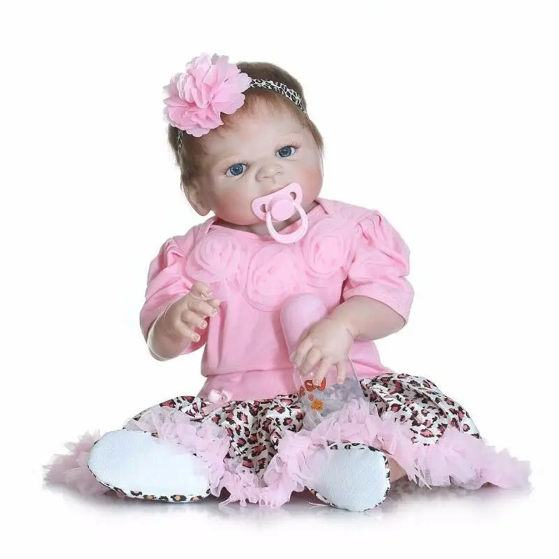 

22" Full Body Soft Silicone Reborn Baby Girl Doll Handmade Newborn Toy & Clothes Reborn Kit Silicone CN(Origin) In-Stock Items