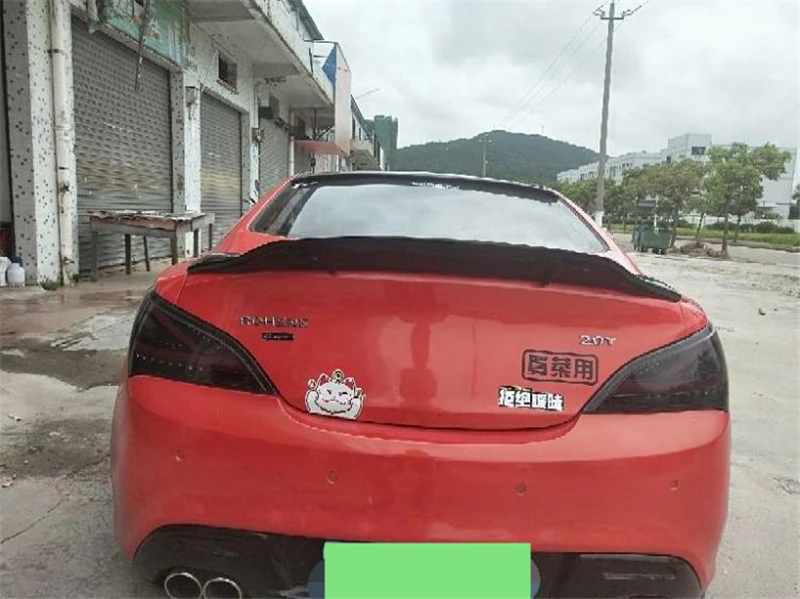 Используется для hyundai Genesis Coupe спойлер 2009 10 11 12 лет глянцевое углеродное волокно/FRP заднее крыло R стиль спойлер, аксессуары