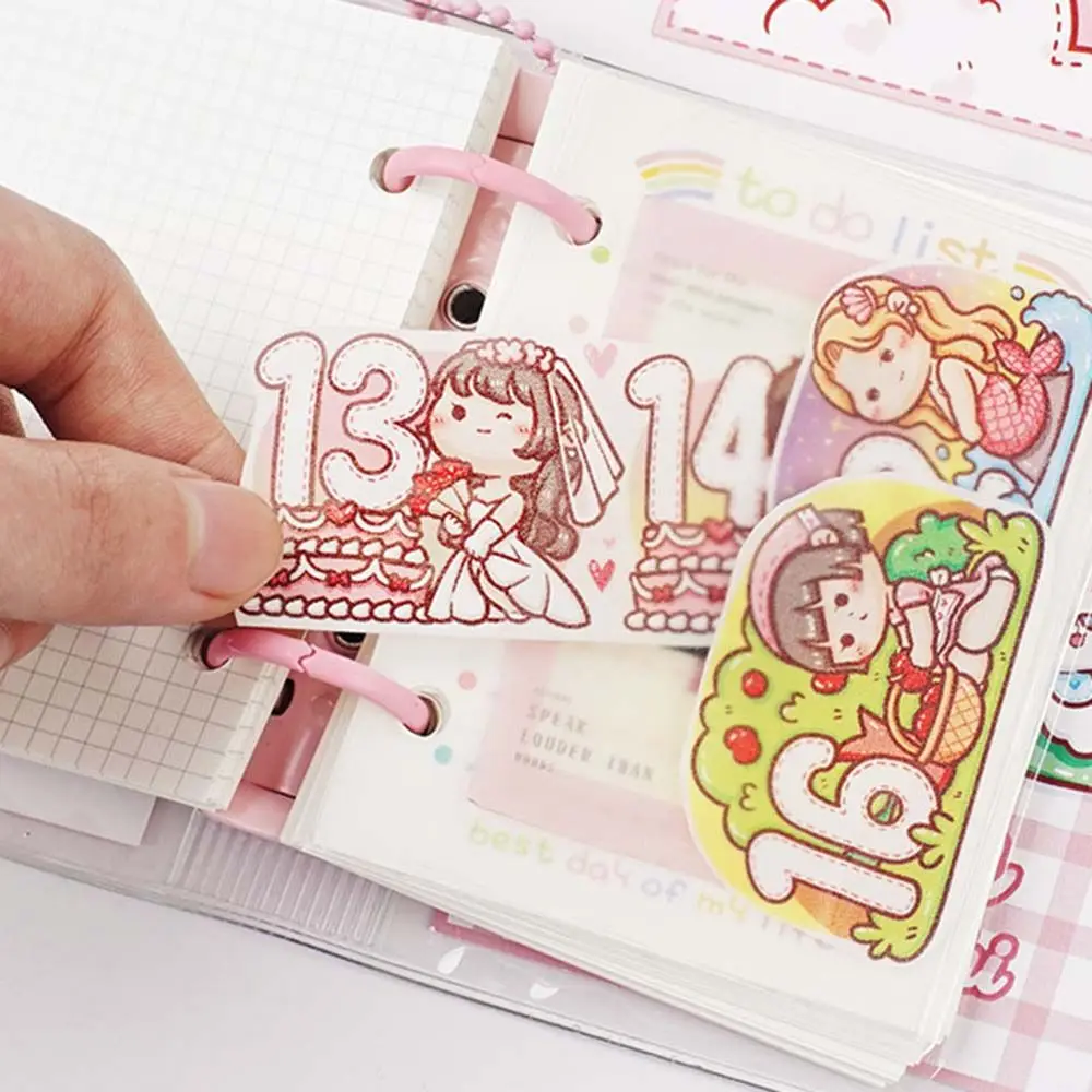 

Kawaii 3 кольца с свободными листьями, карманные маленькие Мультяшные блокноты для дневника для девочек, ежедневник, список дел, блокноты, план...