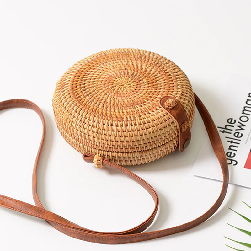 Женские сумки из ротанга на плечах новые летние пляжные винтажные Мини-сумки