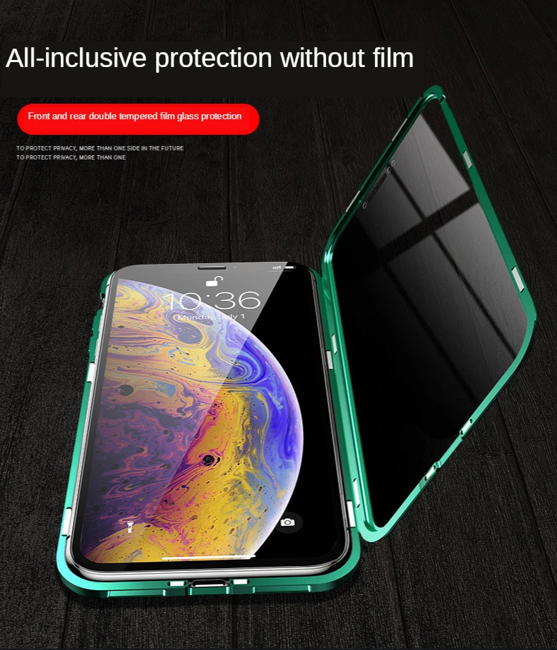 

Privacy Phone Case For Apple Iphone 12 Mini Magneto Waterproof Cover For Iphone7 8 Plus SE2 X XR XS1112Pro Max Case Accessories