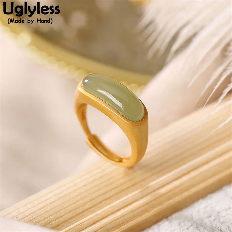 Женские прямоугольные кольца из нефрита простые на палец серебра 925 пробы с