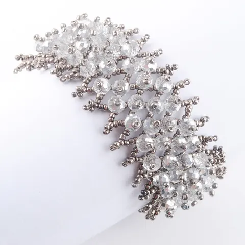 WOJIAER разноцветный граненый фиолетовый луч Blu Light Crystal эластичный браслет ювелирные изделия 4x6 мм из бисера регулируемый 7 дюймов BK300