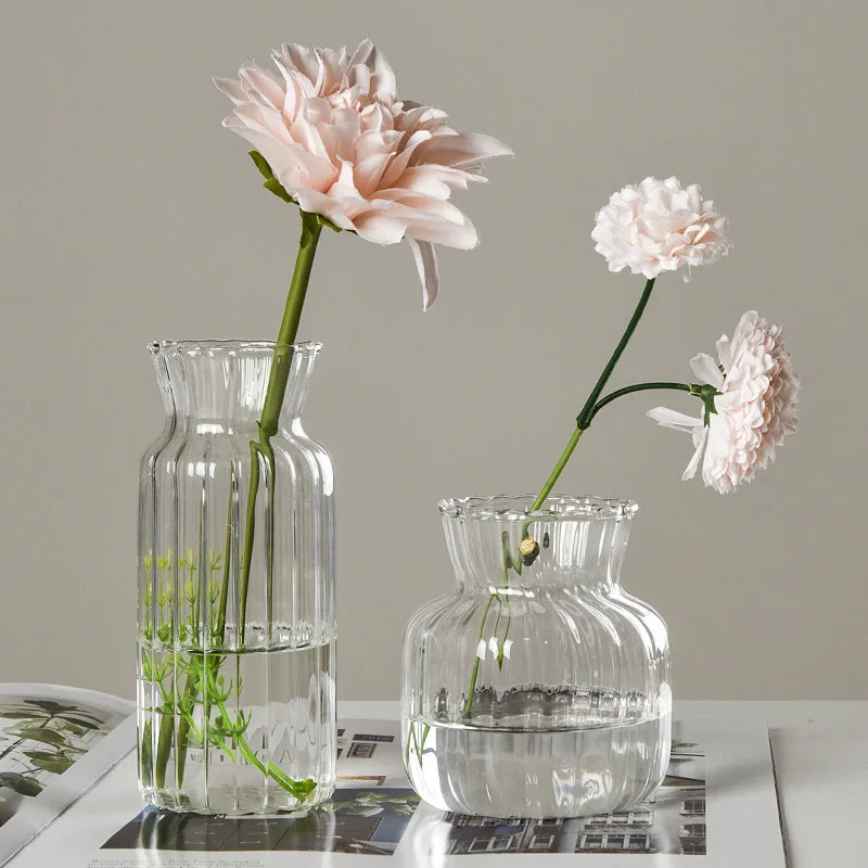 

Nordic Minimalist Glass Vase Creative Home Decor Vase Glass Ins Style Hydroponic Flower Bottle Stylish Beautiful Vases Glass