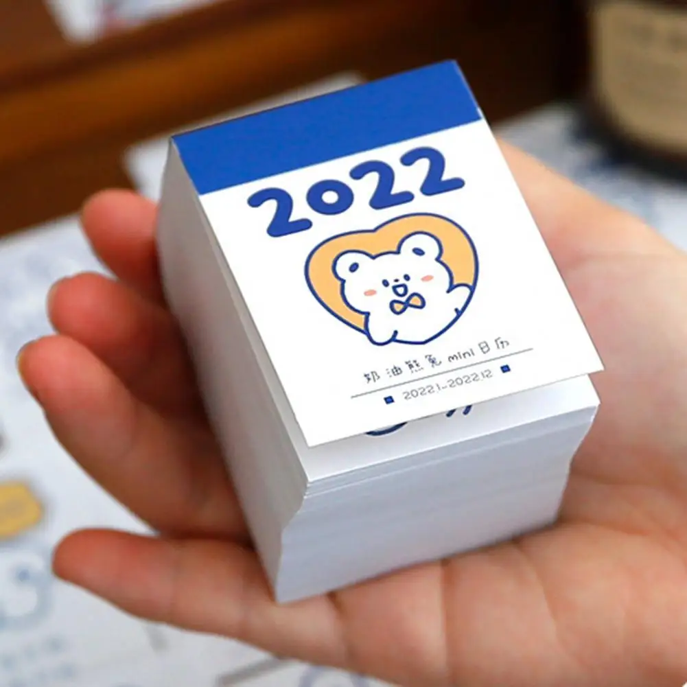 

2022 Calendar Cartoon Bear Rabbit Table Calendar Daily Scheduler Paper Mini Calendar 2022 Table Planner Calendar Desk Decoration