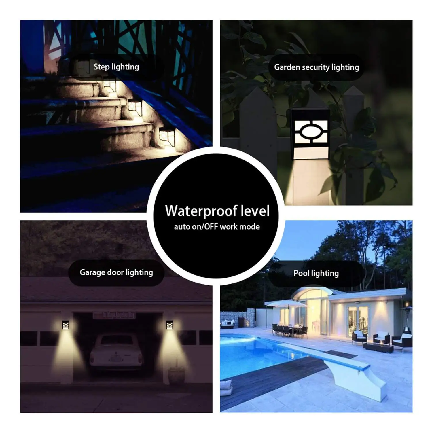 Настенный светильник на солнечной батарее с защитой от дождя 2