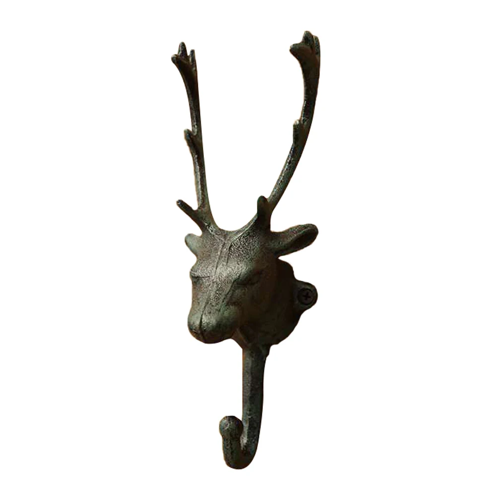 

Rustic Durable Cast Iron Hook Hanger Wall Art Décor Hanging Towel Key Coat Rack For Home Room Bedroom Bathroom Kitchen Deer