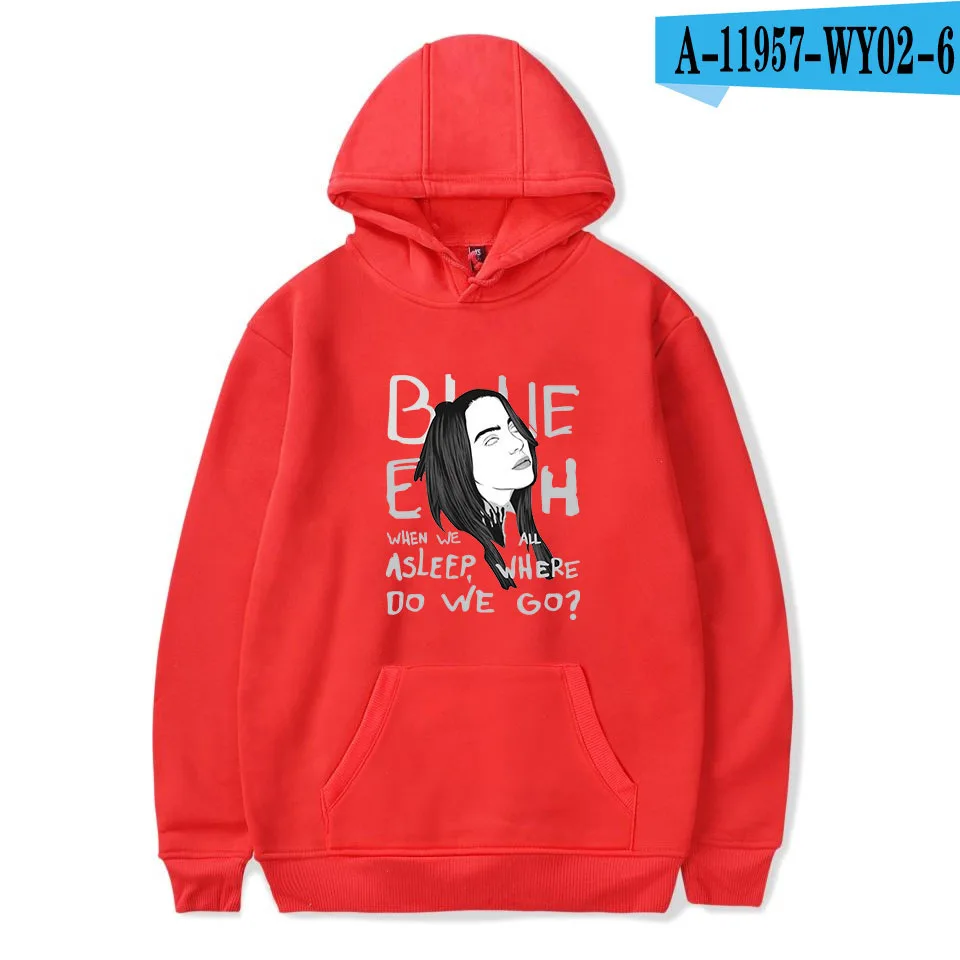 Худи Billie Eilish, забавная Толстовка KPOP, пуловер с капюшоном для женщин и мужчин, худи большого размера, уличная толстовка, одежда в стиле хип-хоп - Цвет: 006