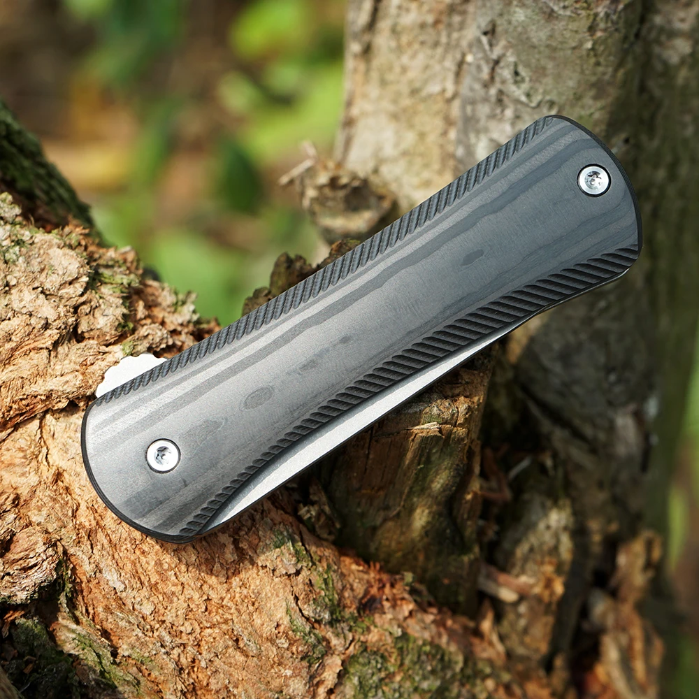 

TWOSUN KNIVES S90V blade folding Pocket Knife Camping tactical knife hunting tool TC4 Titanium Carbon Fiber EDC Fast Open TS128