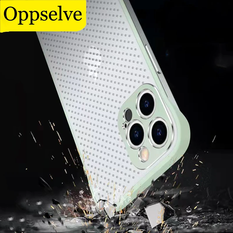 

Hollow Cooling Anti-fall Case For iPhone 12 Pro Max 12 Mini Frameless Half-wrapped Conque With Ring For iPhone 11 Pro Max Fundas