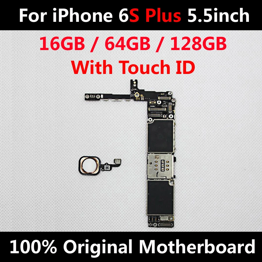 Новое поступление, оригинальная материнская плата для iPhone 6S Plus, 5,5 дюймов, Заводская разблокированная материнская плата с сенсорным ID, поддержка обновления IOS