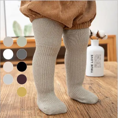 Новые вертикальные леггинсы с двойными иглами карамельных цветов для малышей