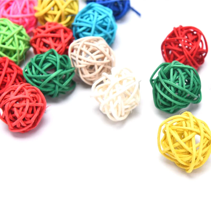 

New 20pcs Round Rattan Ball Artificial Flower For Wedding Christmas Party Decoration DIY Craft Kids Gift Wreath Home Ornament