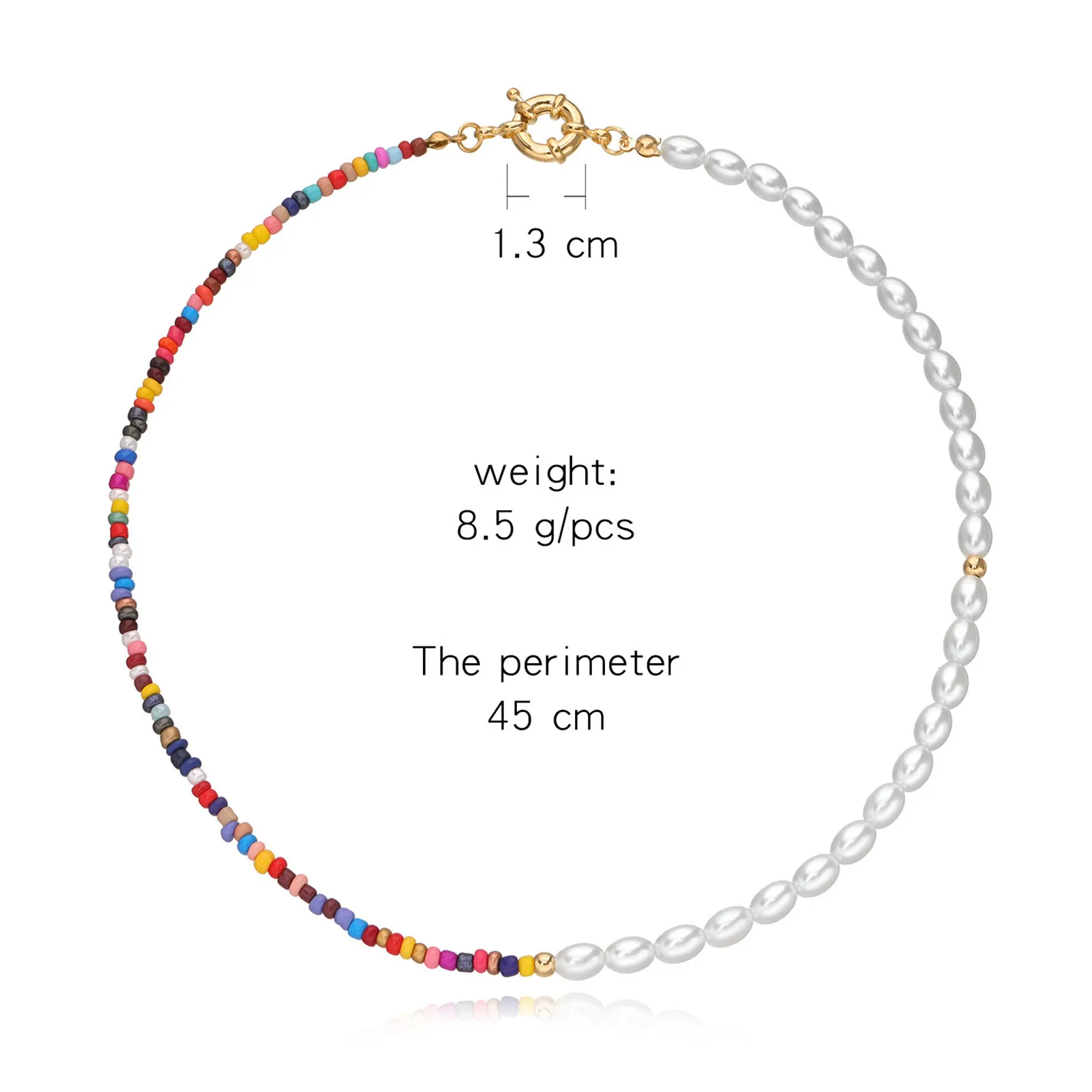 

lady necklace Pearl rice beads fish line hand-woven necklace fashion Jewelry Colorful Choker Bead Chokerbohemian style necklace