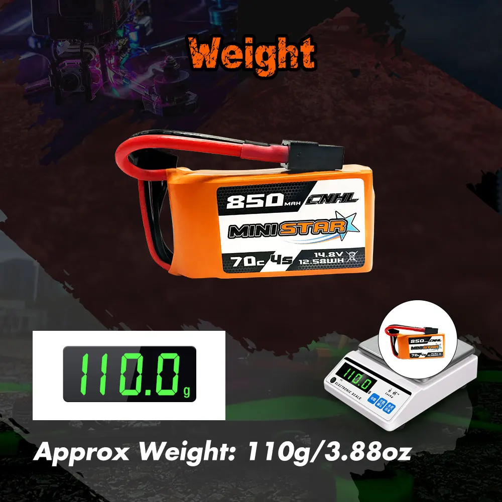 3 шт. CNHL MiniStar 850 мА/ч 14 8 V 4S 70C Lipo Батарея с XT60 штепсельная Вилка для гоночного