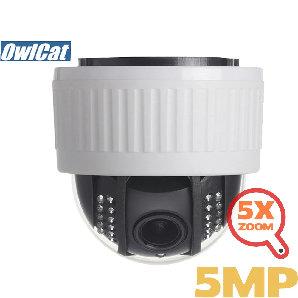 OwlCat HD 2MP 5MP Крытая купольная PTZ ip камера Wifi 5X зум Аудио Микрофон sd карта IR Ночная