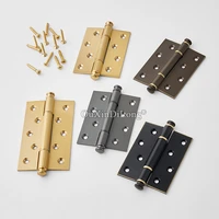 top quality 4pcs european solid brass door hinges 4inch5inch heavy mute bearing door hinge furniture hinges screws