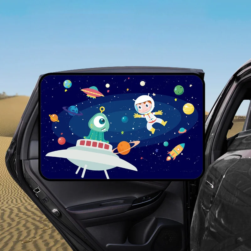 

Car Cartoon Spaceman Magnet Side Window Sunshades Windshield Rear Side Auto Window Sunshade Cover Car Accessories