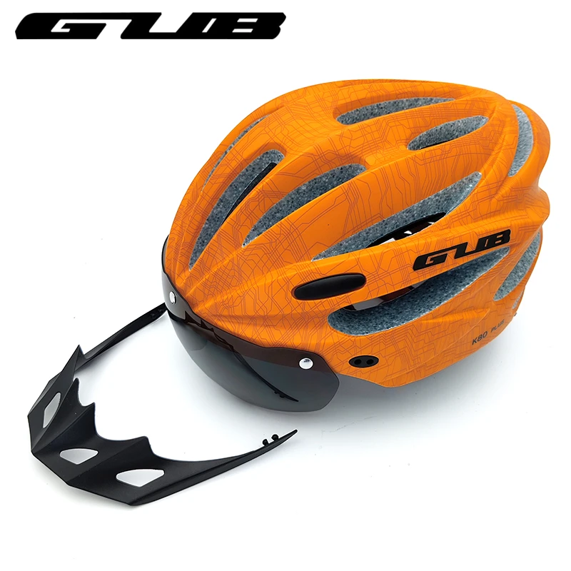 

GUB Bicycle Helmet with Visor Magnetic Goggles MTB Road Bike Cycling Safety Helmet Integrally-molded 58-62cm for Men Women
