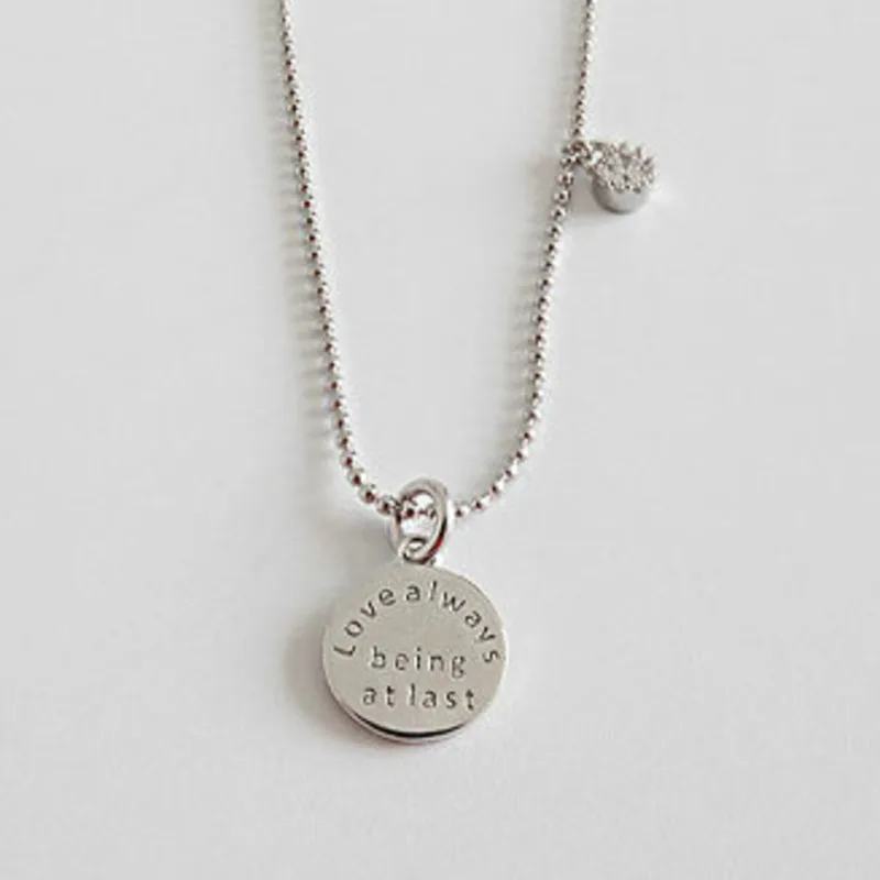 

Кулон в форме диска, изящное ювелирное изделие, ожерелье из стерлингового серебра 925 пробы для женщин, колье-цепочка из циркония Boho, Ожерелье...