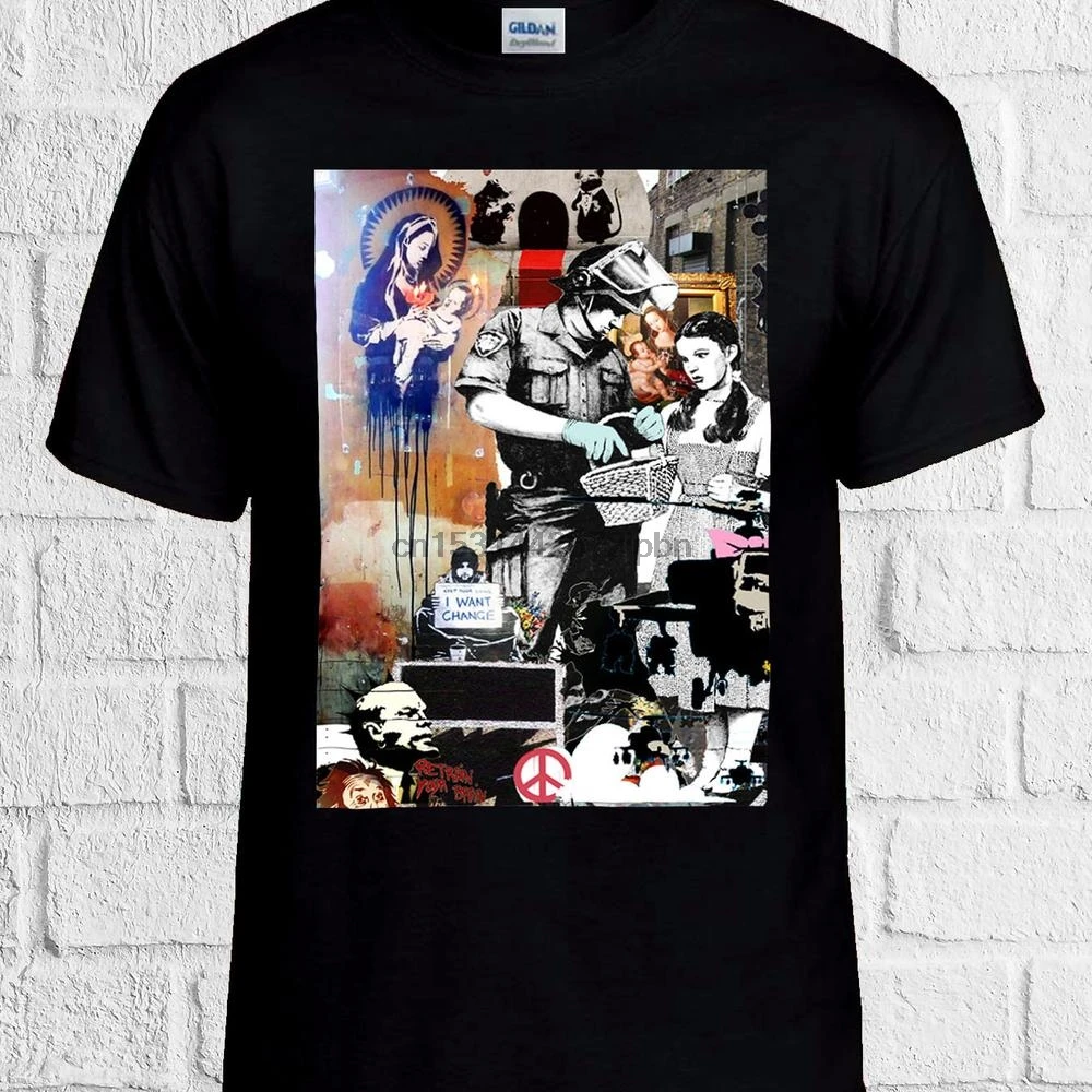 

Banksy Street Art Graffiti Cool Funny T Shirt Men Women Unisex Top No Pain No Gain 617