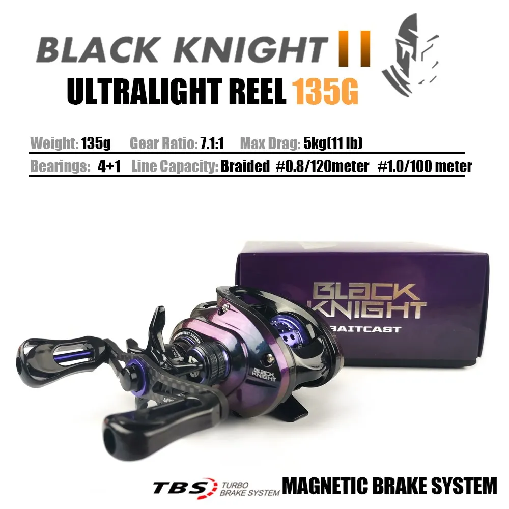 New  BLACK KNIGHT Upgraded Version 6.9g 135g Spool Ultralight BFS FINESSE Baitcasting Reel Baitcaster Fishing Coil For Perch Til enlarge