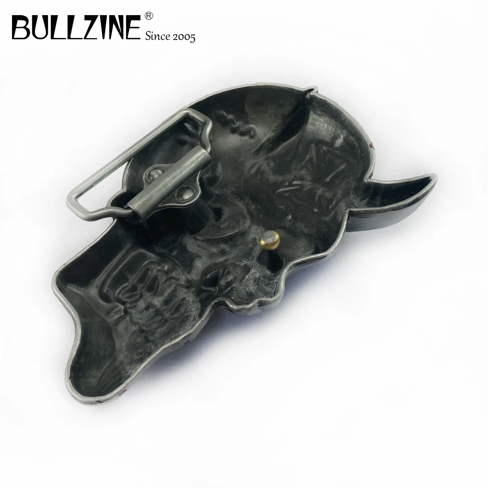 В Bullzine череп пряжки ремня с оловянной отделкой FP-03659 подходит для детей на возраст
