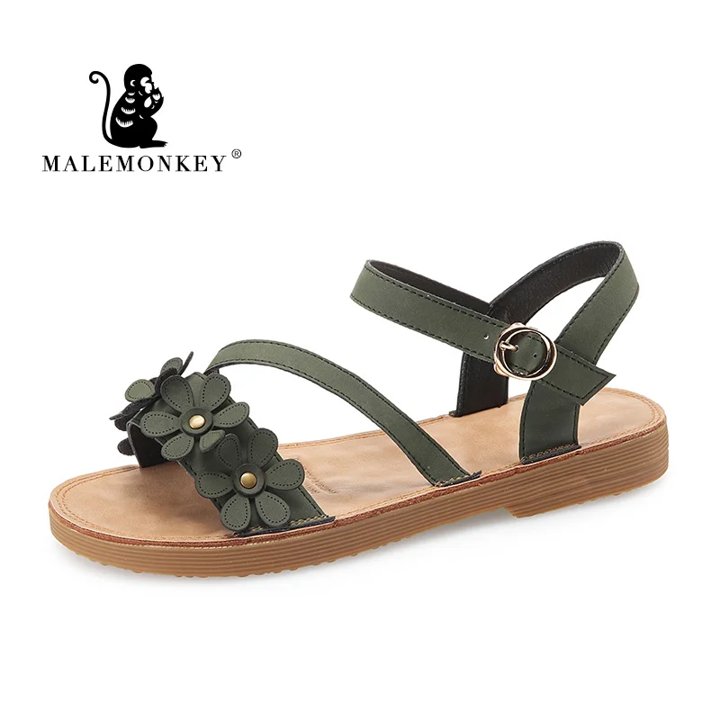 

Ladies Retro Sandals Woman 2020 Summer Fashion Female Elegant Flat Zapatos Mujer Ladies Casual Women Sandals 023038
