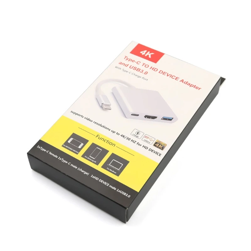 

3 in 1 USB 3.1 Type-C to USB 3.0 Converter Adapter 4K Hub for macbook Air