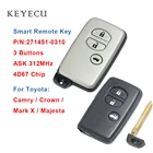 Keyecu умный дистанционный Автомобильный ключ 3 кнопки 312 МГц 4D67 чип для Toyota Camry,Crown,Mark X,Majesta, PN: 271451-0310