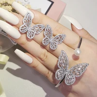 2pcs pack 2022 new luxury butterfly silver color bride dubai wedding for women lady anniversary gift jewelry bulk sell j6340