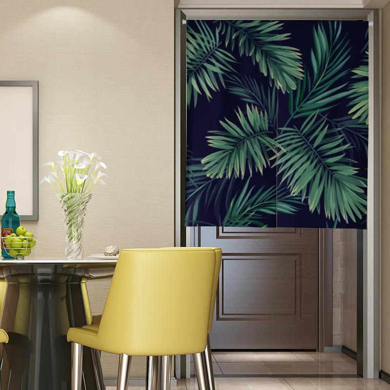 

Nordic Style Green Plant Door Curtain Bedroom Kitchen Shade Door Curtain Bathroom Half Curtain Feng Shui Curtain