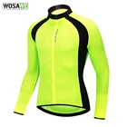 WOSAWE дышащая сетчатая ткань велосипедная куртка на молнии Chaqueta с задними карманами Светоотражающая флуоресцентная Спортивная велосипедная куртка для бега