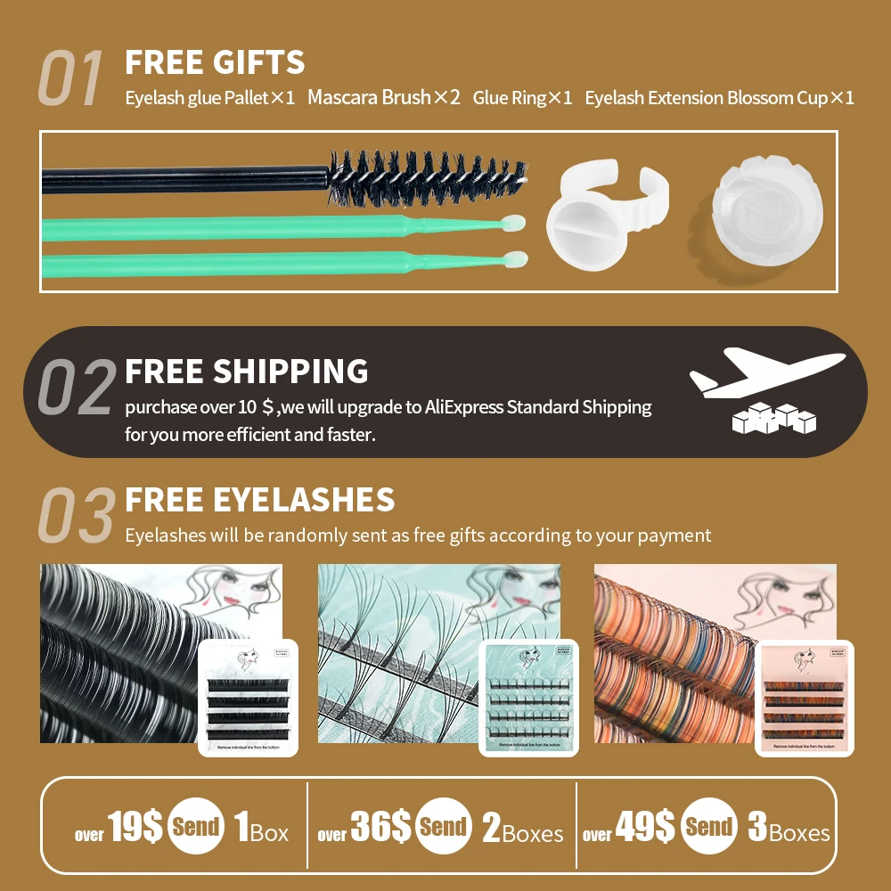 

L/L+/LC/LD/LU/M Curl Mink Eyelashes Extension,16rows/tray Mix Matt Black Individual Eyelashes,N/l Curl Makeup false Lashes