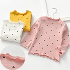 Одежда для девочек, футболка, новинка, зимняя футболка с длинным рукавом и круглым вырезом для маленьких девочек, футболка с надписью Love Heart, хлопковая детская футболка