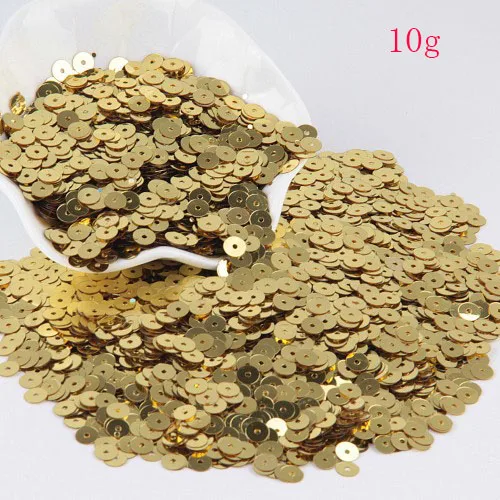 6mm light gold 10g 3 см 3 ряда эластичность блесток СТРИМ кружева ленты Эластичный танец одежда занавес для ремесла блестка шитье украшения DIY аксессуары - Цвет: 6mm light gold 10g