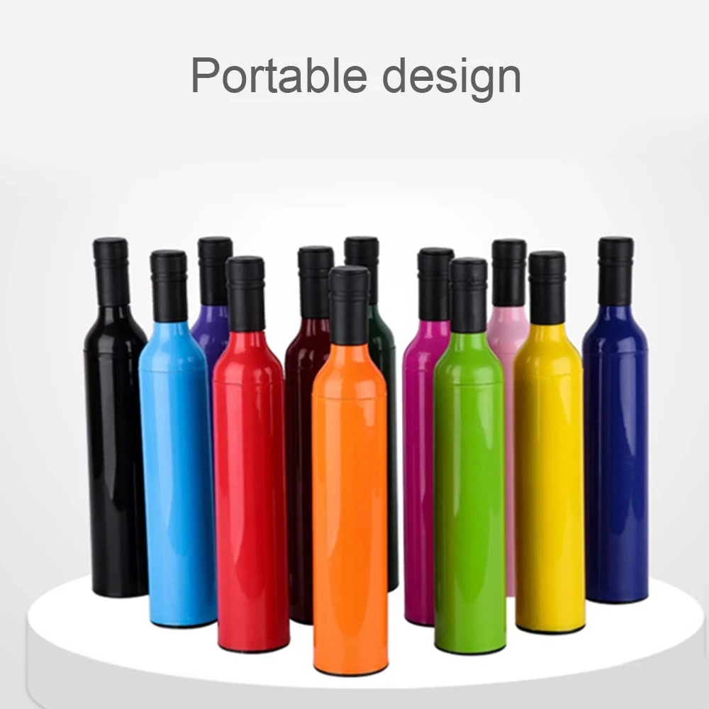 

Fashion Wine Bottle Umbrella Portable Folding Automatic Sun-rain UV Mini Wind Resistant Umbrella Women Men Creative Gifts