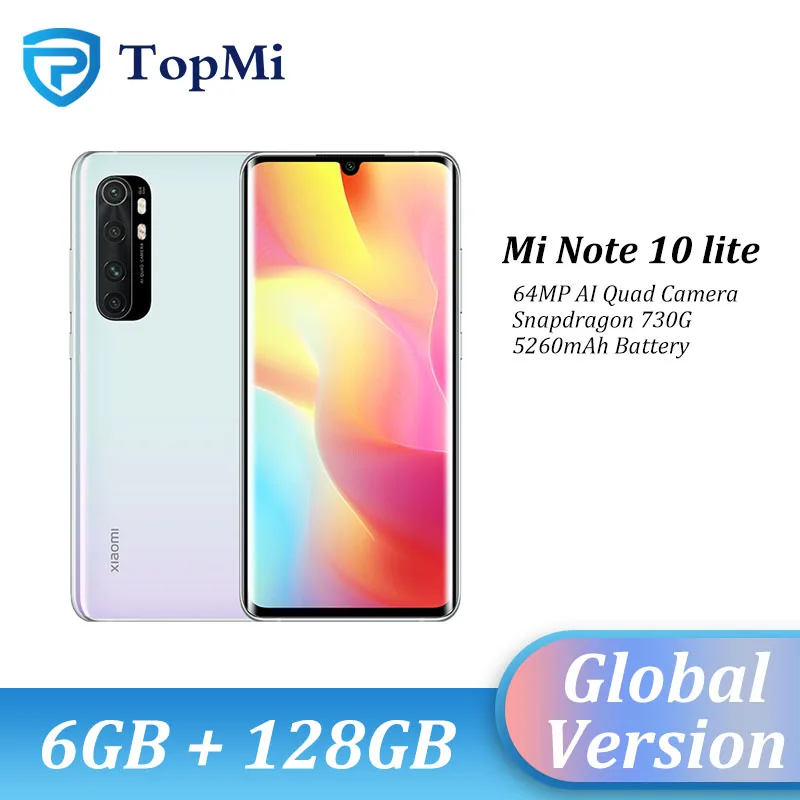 Глобальная версия Xiaomi Mi Note 10 Lite мобильный телефон 6 ГБ ОЗУ 128 ROM Snapdragon730G 64