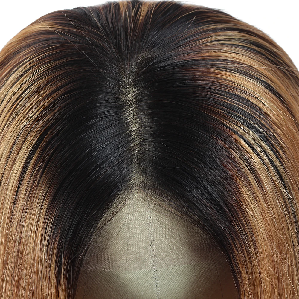 Мёд блондинка Синтетические волосы на кружеве парики для Для женщин короткий Боб